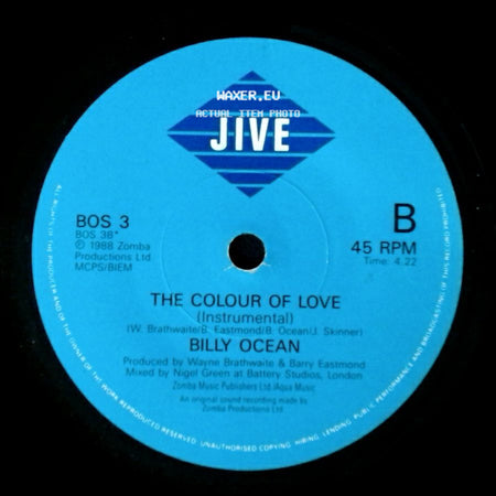 Billy Ocean - The Colour Of Love / The Colour Of Love (Instrumental) side B