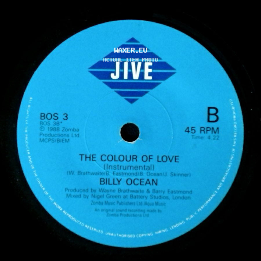 Billy Ocean - The Colour Of Love / The Colour Of Love (Instrumental) side B