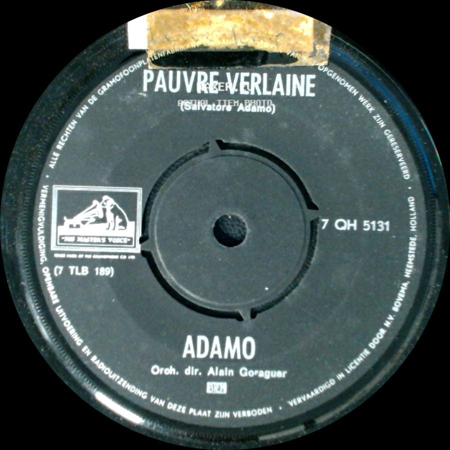 Adamo - Les Amours De Journaux / Pauvre Verlaine side B