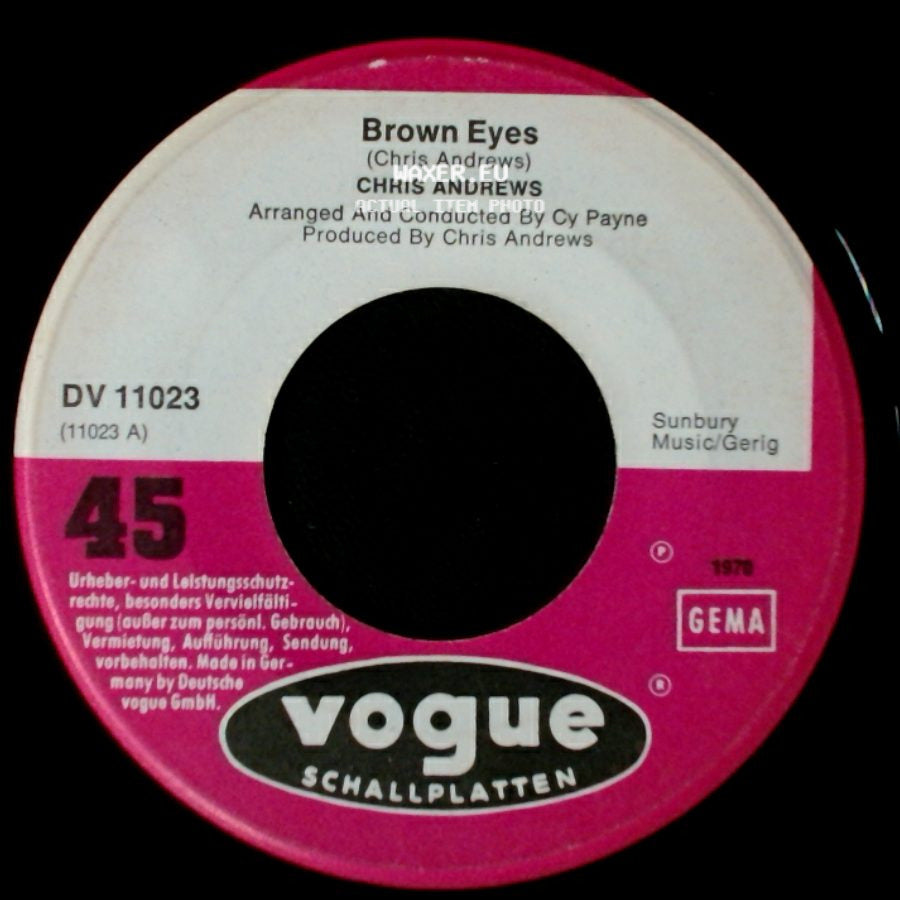 Chris Andrews - Brown Eyes / Hello Honey Pie side A