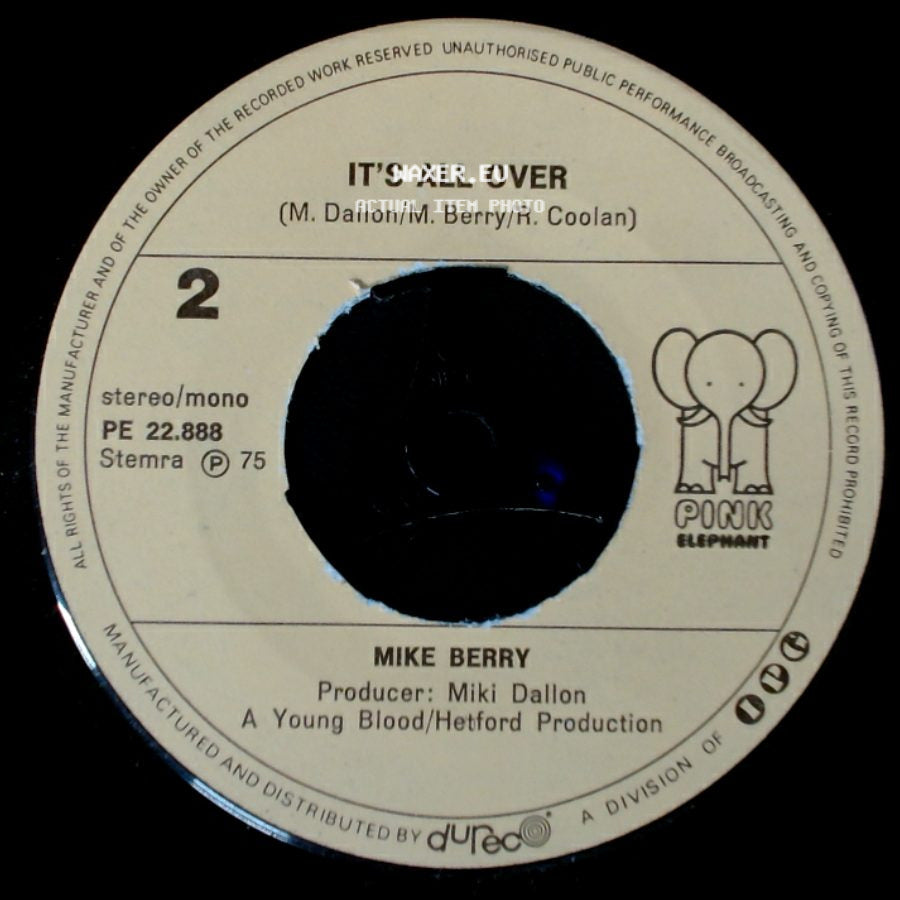 Mike Berry - Don't Be Cruel / It's All Over side B