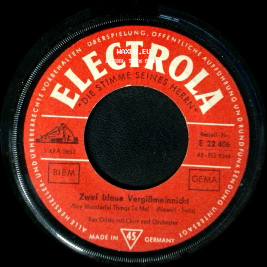 Rex Gildo Mit Chor Und Orchester - Zwei Blaue Vergißmeinnicht / My Sonny, I Love You side A