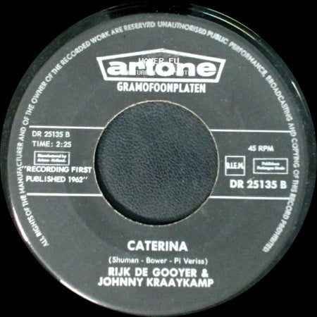 Rijk De Gooyer & Johnny Kraaykamp / Iwan Iwanowitsch - Caterina / Unknown Title B side A