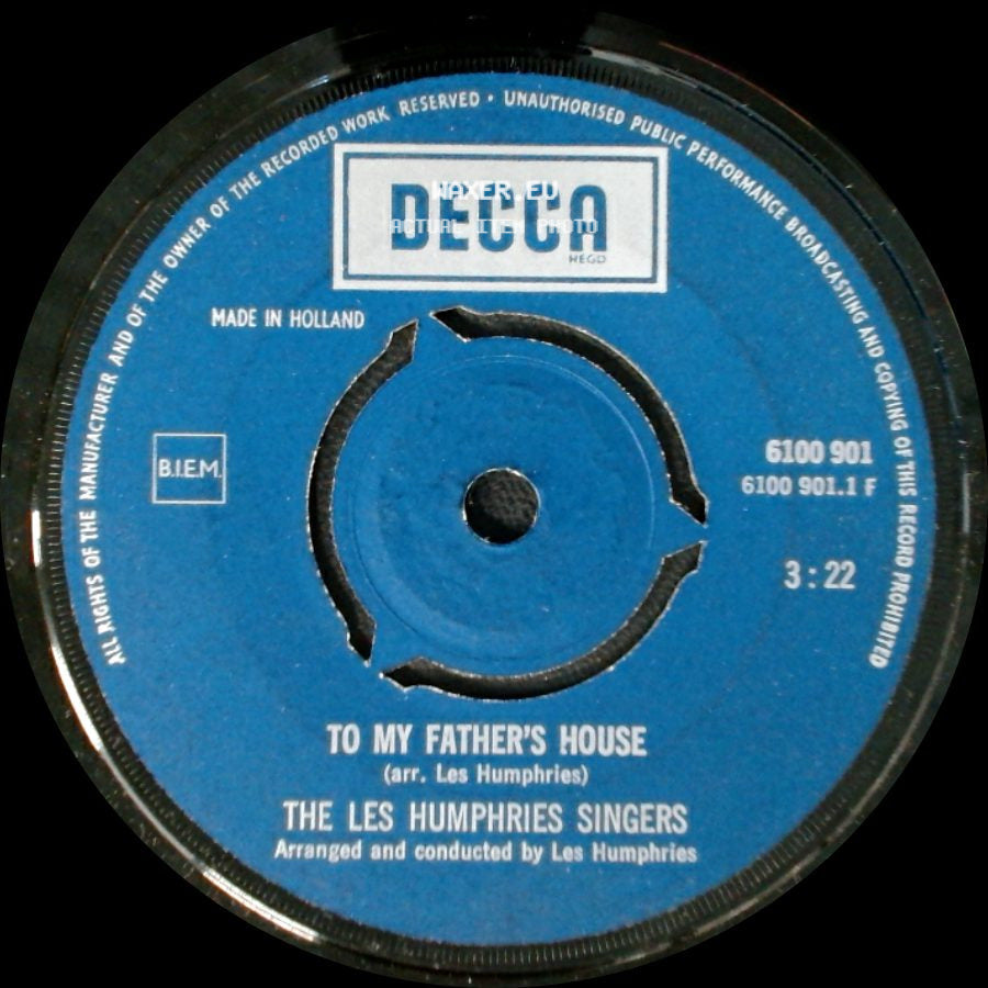 The Les Humphries Singers - Michael, Row The Boat Ashore / To My Father's House side B