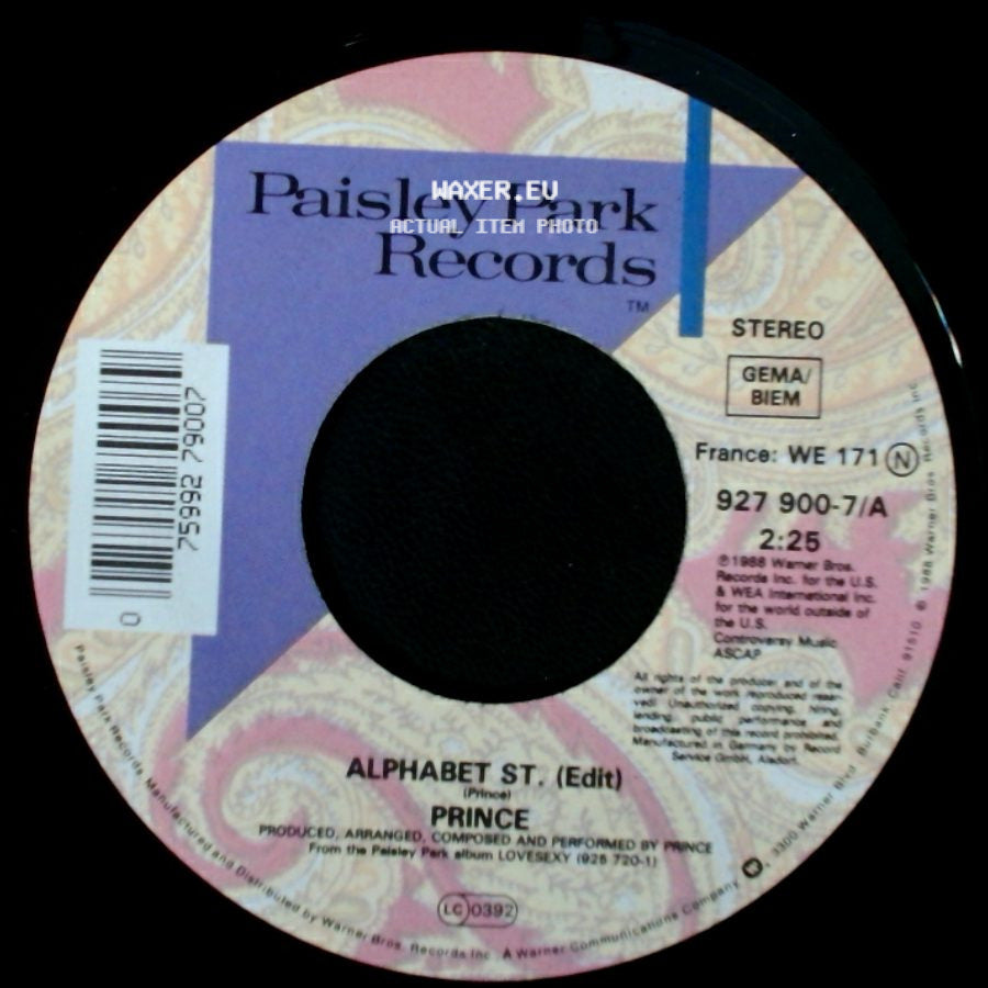 Prince - Alphabet St. / Alphabet St. (Edit) side B