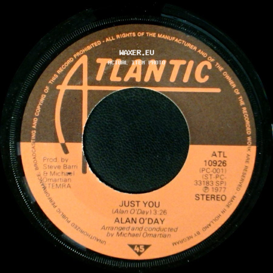 Alan O'day - Just You / Undercover Angel side A