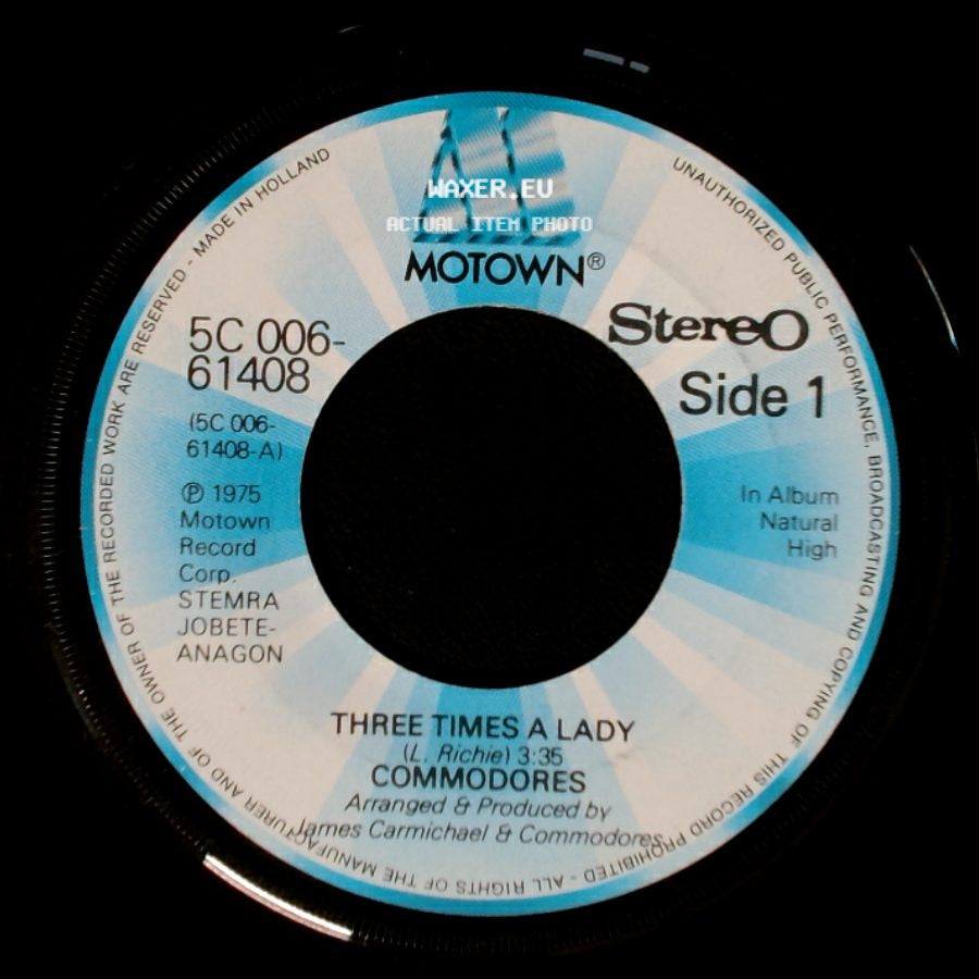 Commodores - Three Times A Lady / Look What You've Done To Me side A