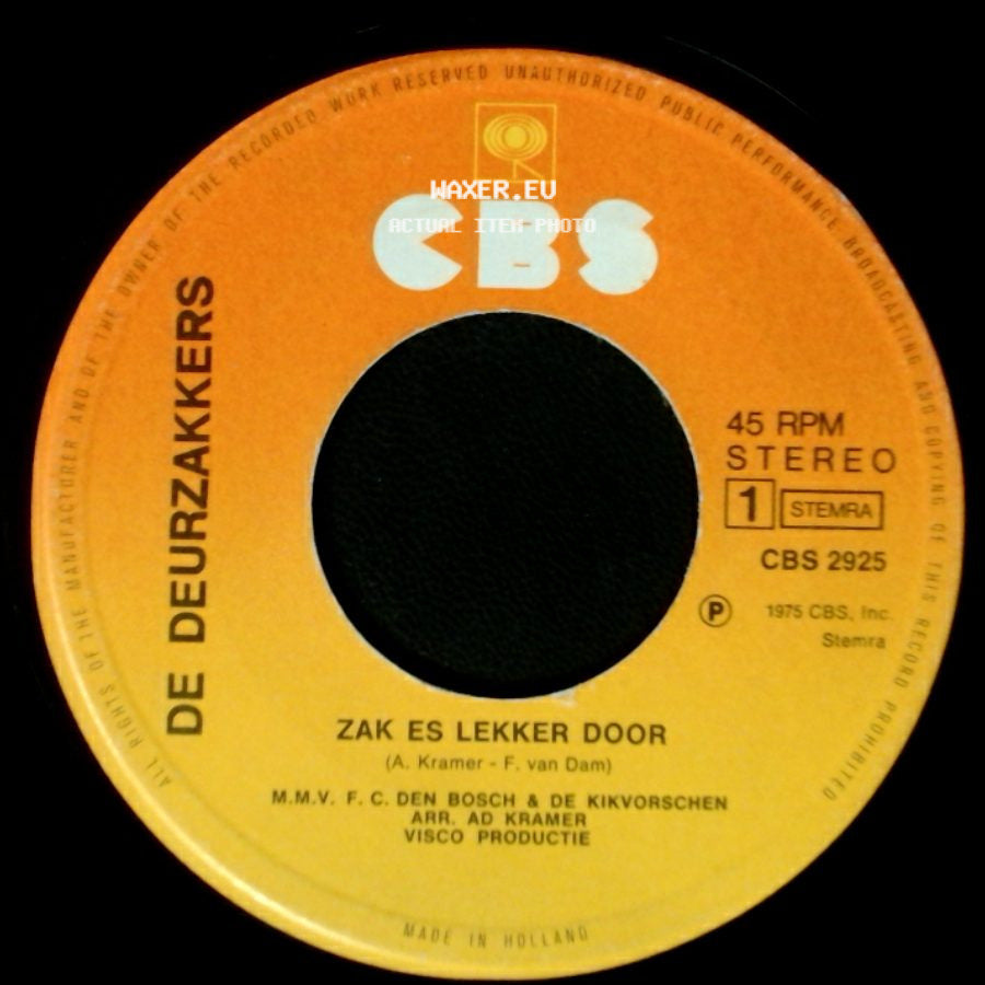 De Deurzakkers - Zak Es Lekker Door / Donker Bruin Cafe side A