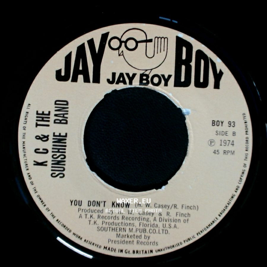 K C & The Sunshine Band - Get Down Tonight / You Don't Know side B