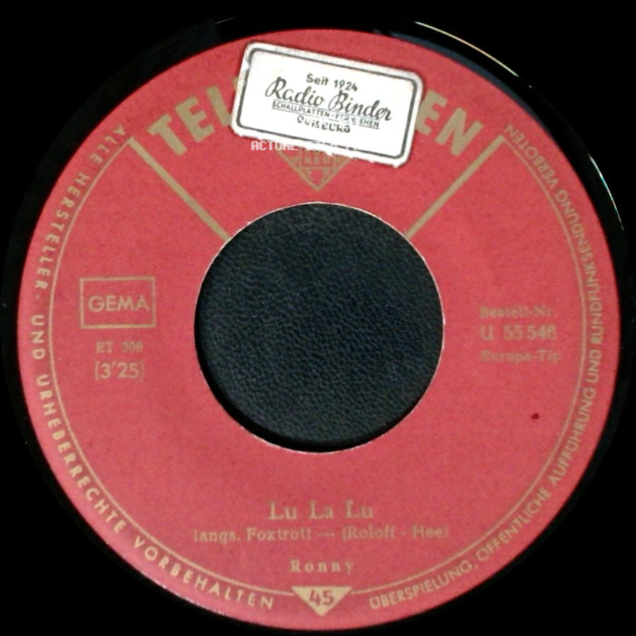 Ronny - Oh My Darling Caroline / Lu La Lu side B