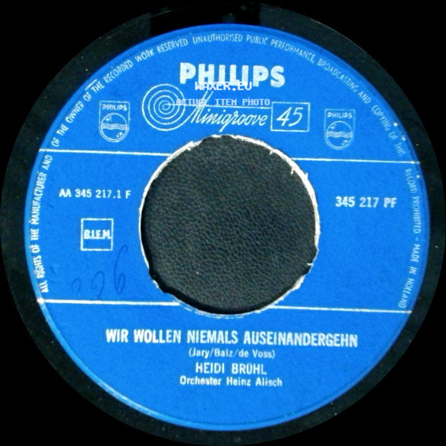 Heidi Bruhl - Wir Wollen Niemals Auseinandergehn / Mister Love (The Way To My Heart) side A