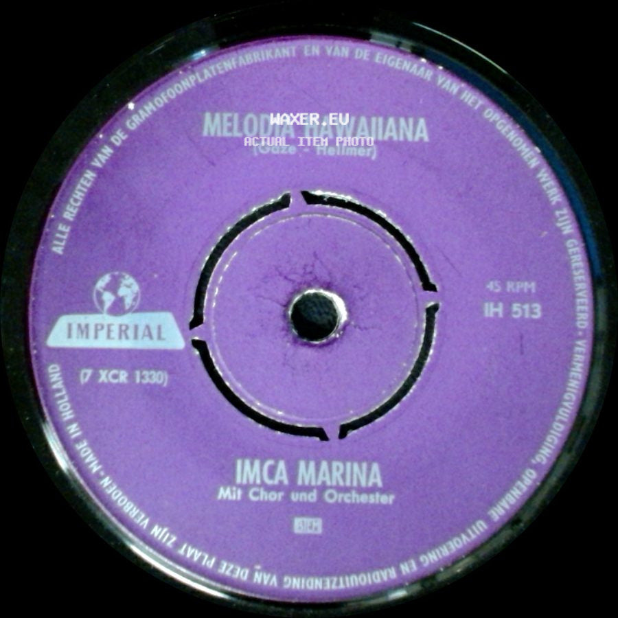 Imca Marina - Melodia Hawaiiana / Lass' Mein Herz Nicht Weinen side A
