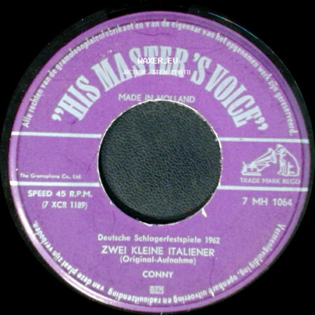 Conny - Hallo, Hallo, Hallo / Zwei Kleine Italiener side B