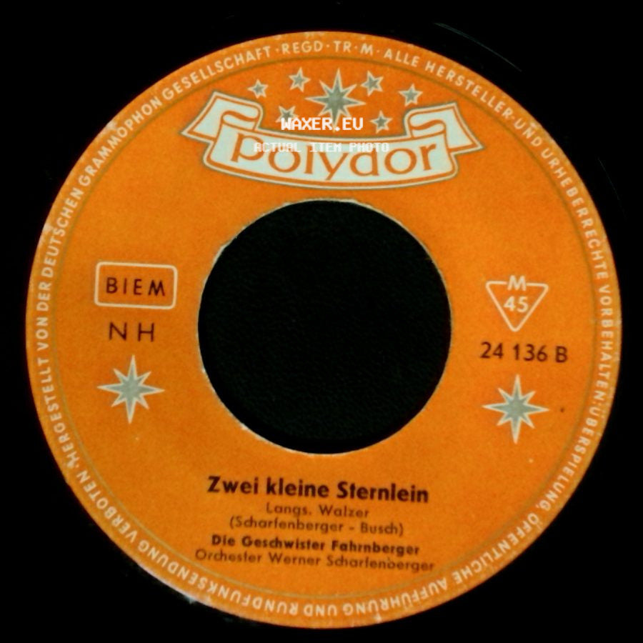 Die Geschwister Fahrnberger - Zwei Kleine Sternlein / Abendfrieden Auf Der Alm side A