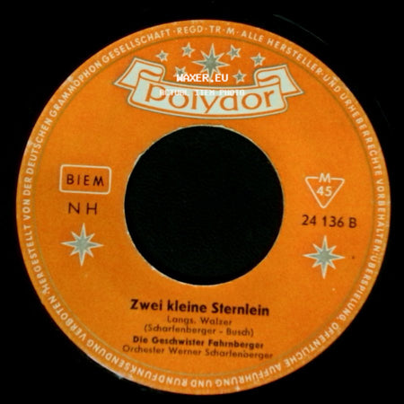 Die Geschwister Fahrnberger - Zwei Kleine Sternlein / Abendfrieden Auf Der Alm side A