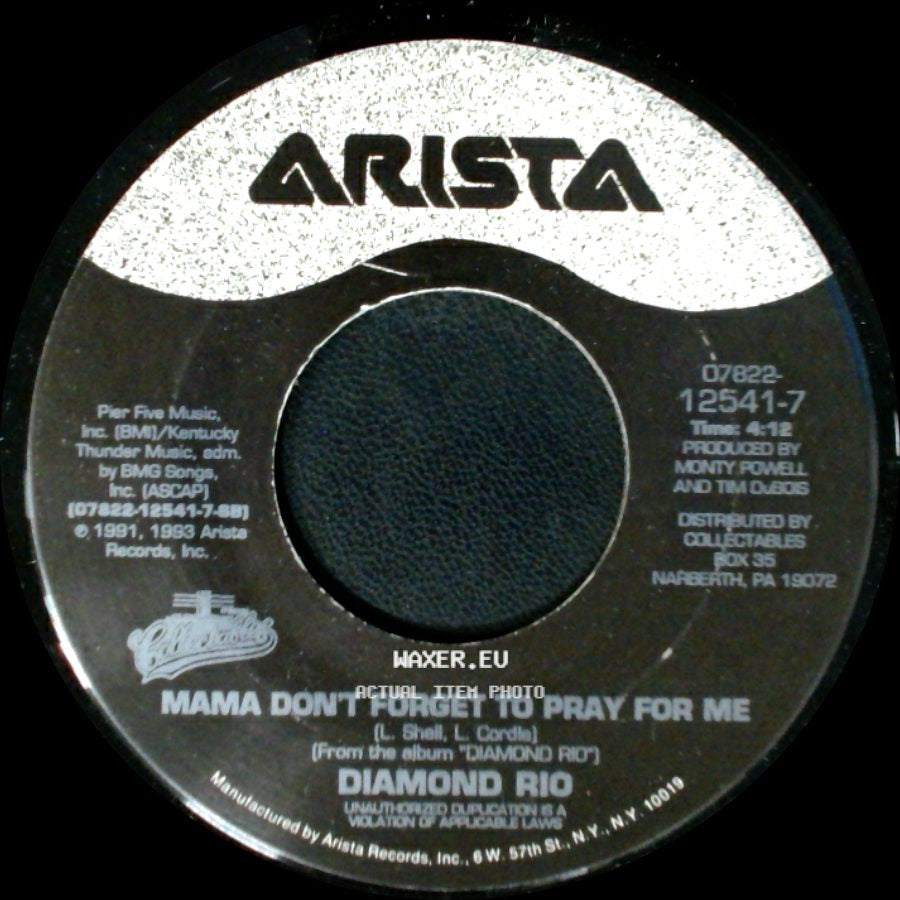 Diamond Rio - Mama Don't Forget To Pray For Me / Meet In The Middle side A