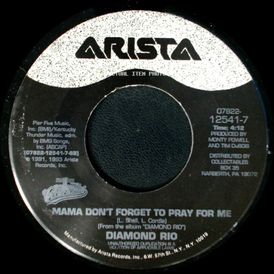 Diamond Rio - Mama Don't Forget To Pray For Me / Meet In The Middle side A