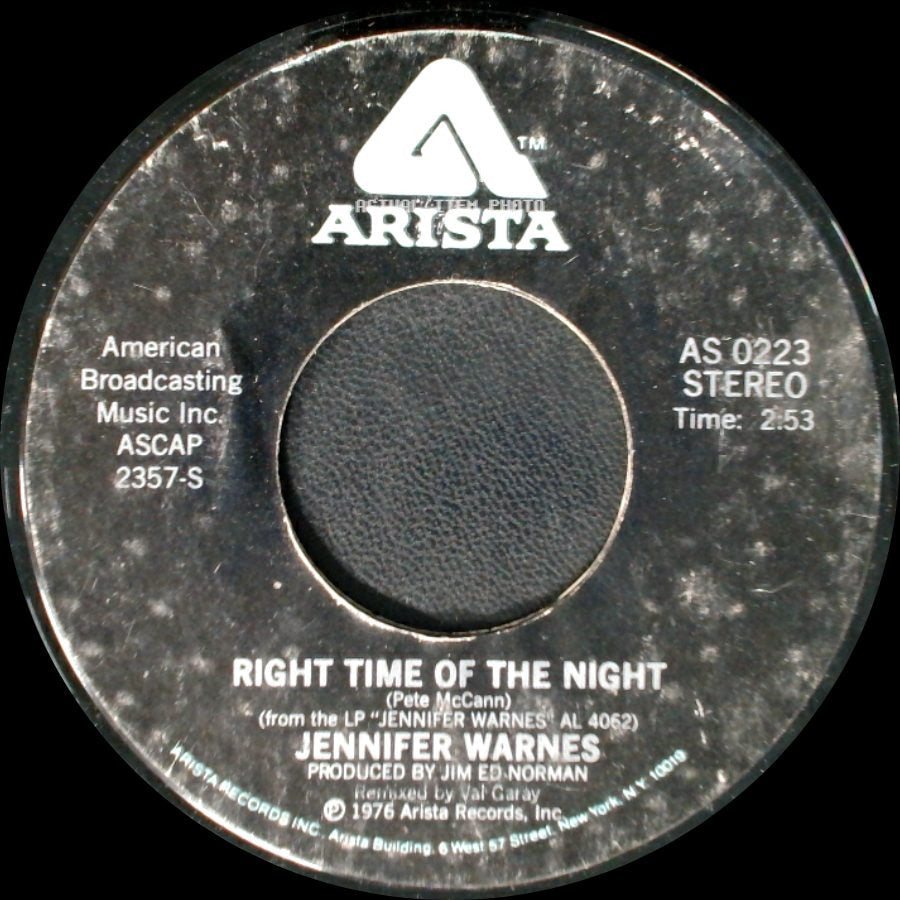 Jennifer Warnes - Right Time Of The Night / Daddy Don't Go side A