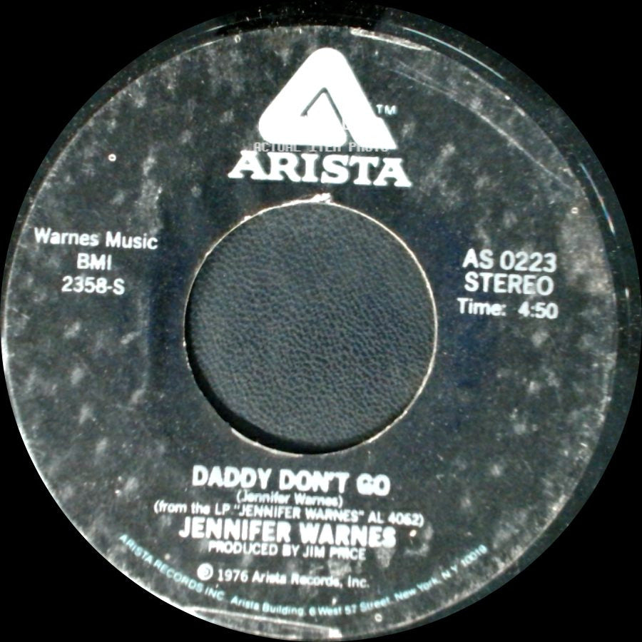 Jennifer Warnes - Right Time Of The Night / Daddy Don't Go side B
