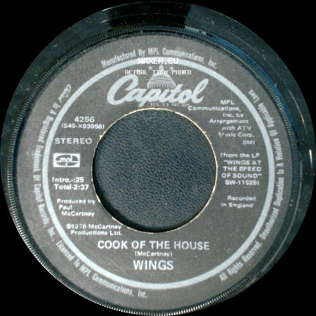 Wings - Silly Love Songs / Cook Of The House side B