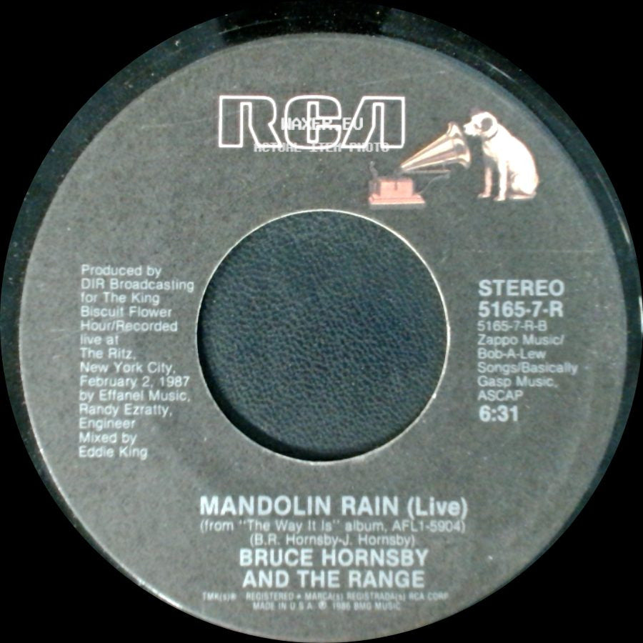 Bruce Hornsby And The Range - Mandolin Rain (Live) / Every Little Kiss (Remix) side A