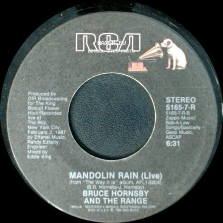 Bruce Hornsby And The Range - Mandolin Rain (Live) / Every Little Kiss (Remix) side A
