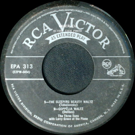 The Three Suns With Larry Green At The Piano - The Sleeping Beauty Waltz / Coppélia Waltz / Rosenkavalier Waltz / Two Hearts In Three-Quarter Time side A