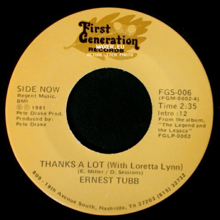 Ernest Tubb - Half A Mind (With George Jones) / Thanks A Lot (With Loretta Lynn) side B