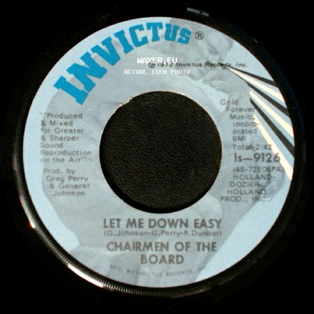 Chairmen Of The Board - I Can't Find Myself / Let Me Down Easy side B