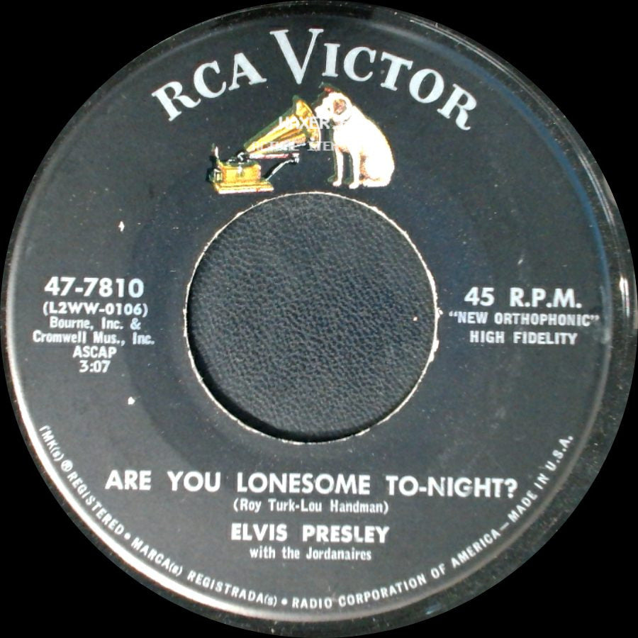 Elvis Presley / Elvis Presley With The Jordanaires - I Gotta Know / Are You Lonesome To-Night? side B