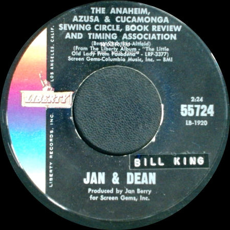 Jan & Dean - The Anaheim, Azusa & Cucamonga Sewing Circle, Book Review And Timing Association / Ride The Wild Surf side A