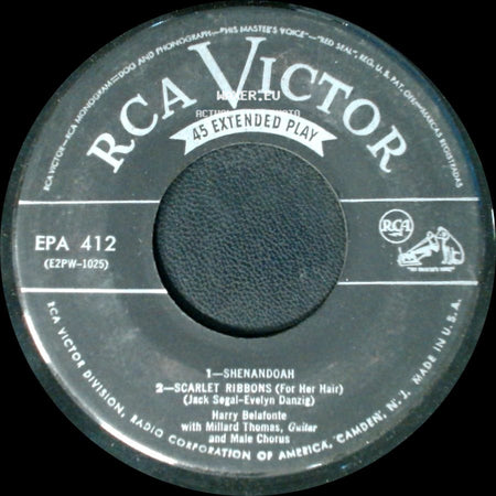 Harry Belafonte - 1--Man Smart (Woman Smarter) 2--Jerry (This Timber Got To Roll) / Shenandoah / Scarlet Ribbons (For Her Hair) side B