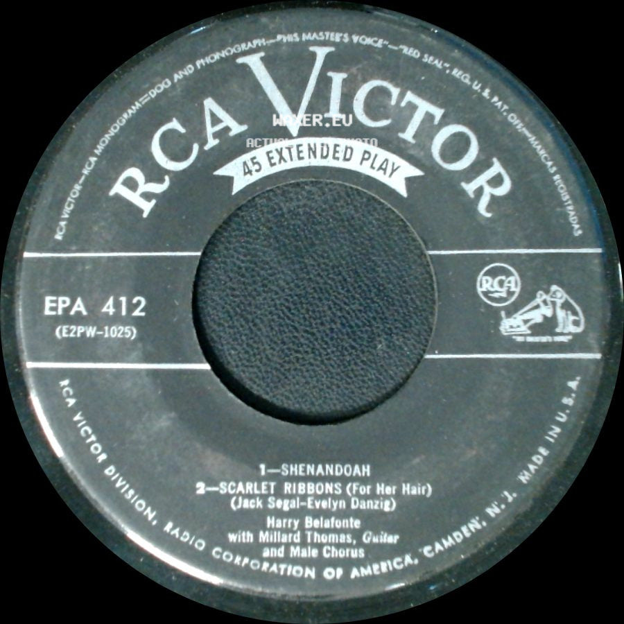 Harry Belafonte - 1--Man Smart (Woman Smarter) 2--Jerry (This Timber Got To Roll) / Shenandoah / Scarlet Ribbons (For Her Hair) side B