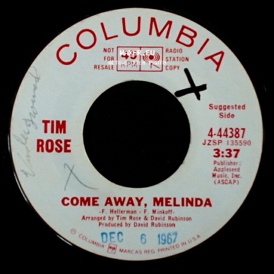 Tim Rose - Come Away, Melinda / Long Time Man side A