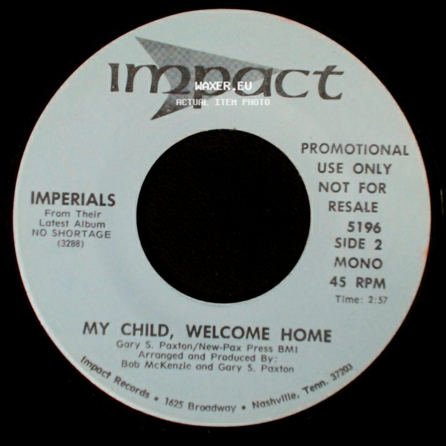 Imperials - My Child, Welcome Home / My Child, Welcome Home side B