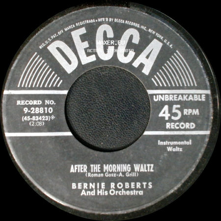 Bernie Roberts And His Polka Orchestra / Bernie Roberts And His Orchestra - Rancho Polka / After The Morning Waltz side B