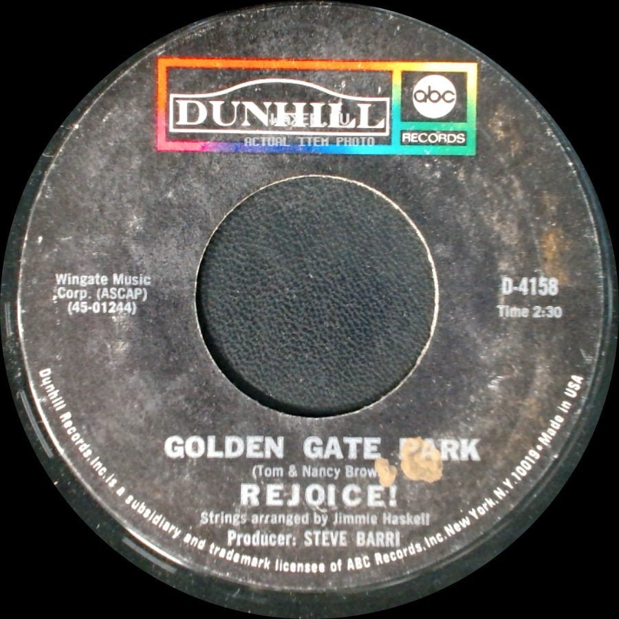 Golden Gate Park / Sonora - Rejoice! / Rejoice! side A