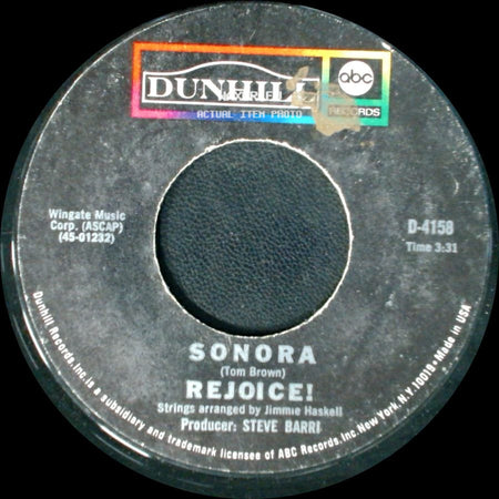 Golden Gate Park / Sonora - Rejoice! / Rejoice! side B