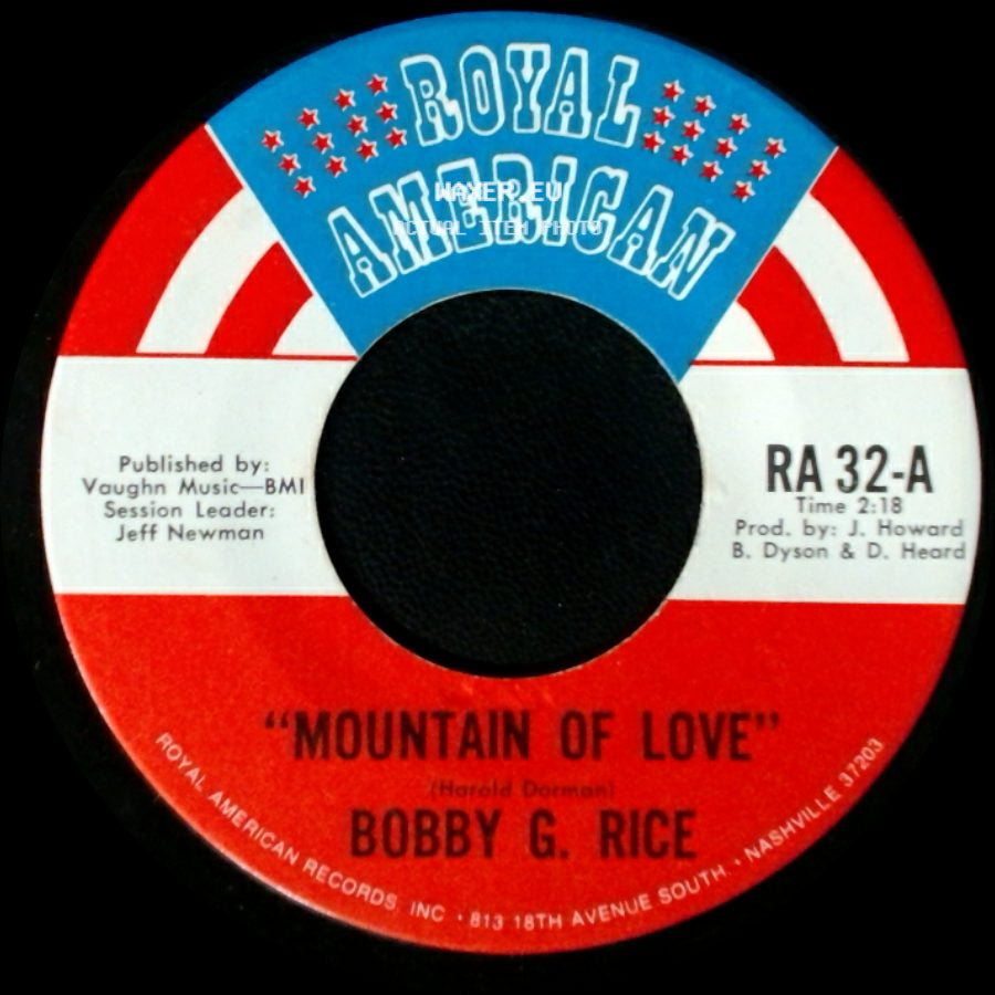 Bobby G. Rice - Mountain Of Love / Five O'clock World side A