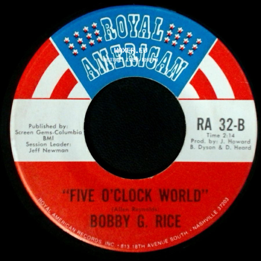 Bobby G. Rice - Mountain Of Love / Five O'clock World side B