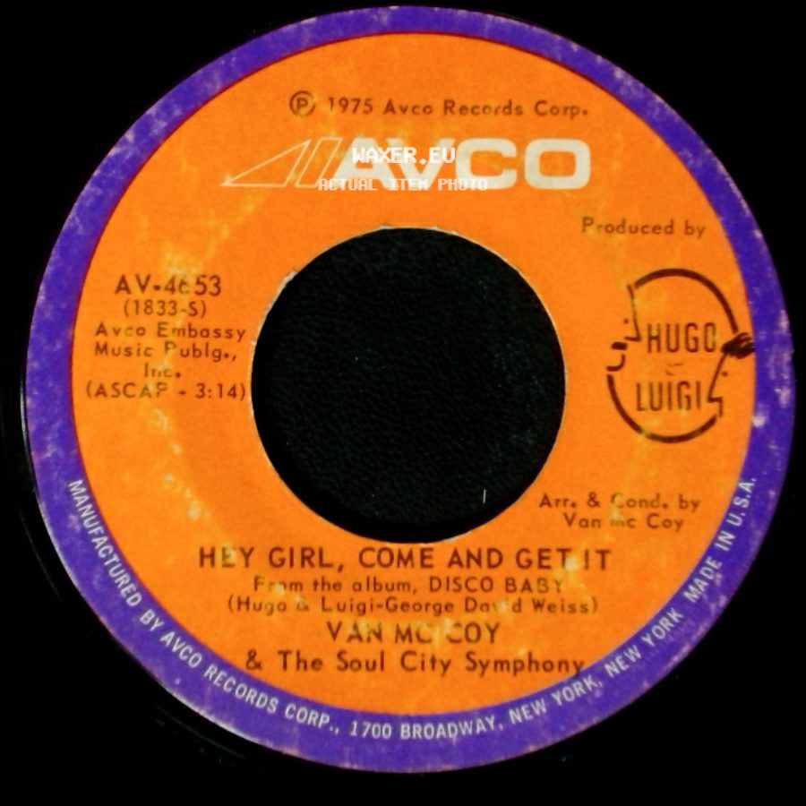 Van Mccoy & The Soul City Symphony - The Hustle / Hey Girl, Come And Get It side B
