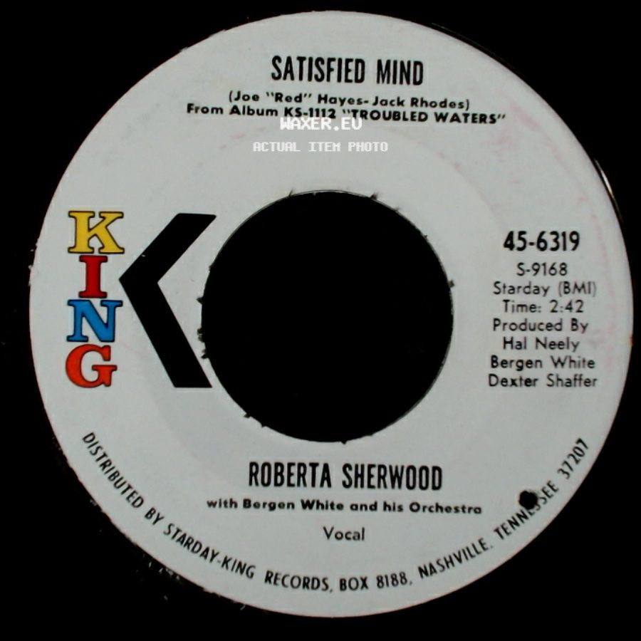 Roberta Sherwood - That's Why I Woke Him Up To Say Goodbye / Satisfied Mind side B