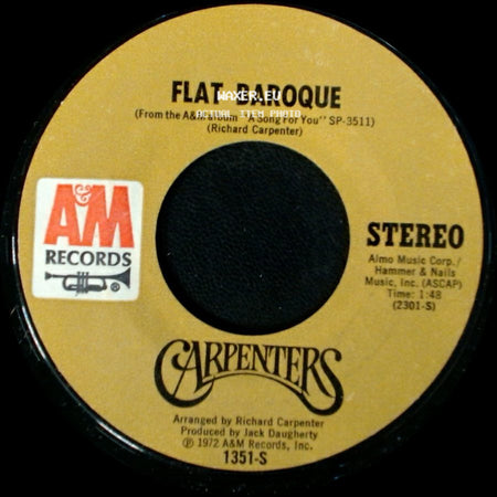 Carpenters - Flat Baroque / It's Going To Take Some Time side A
