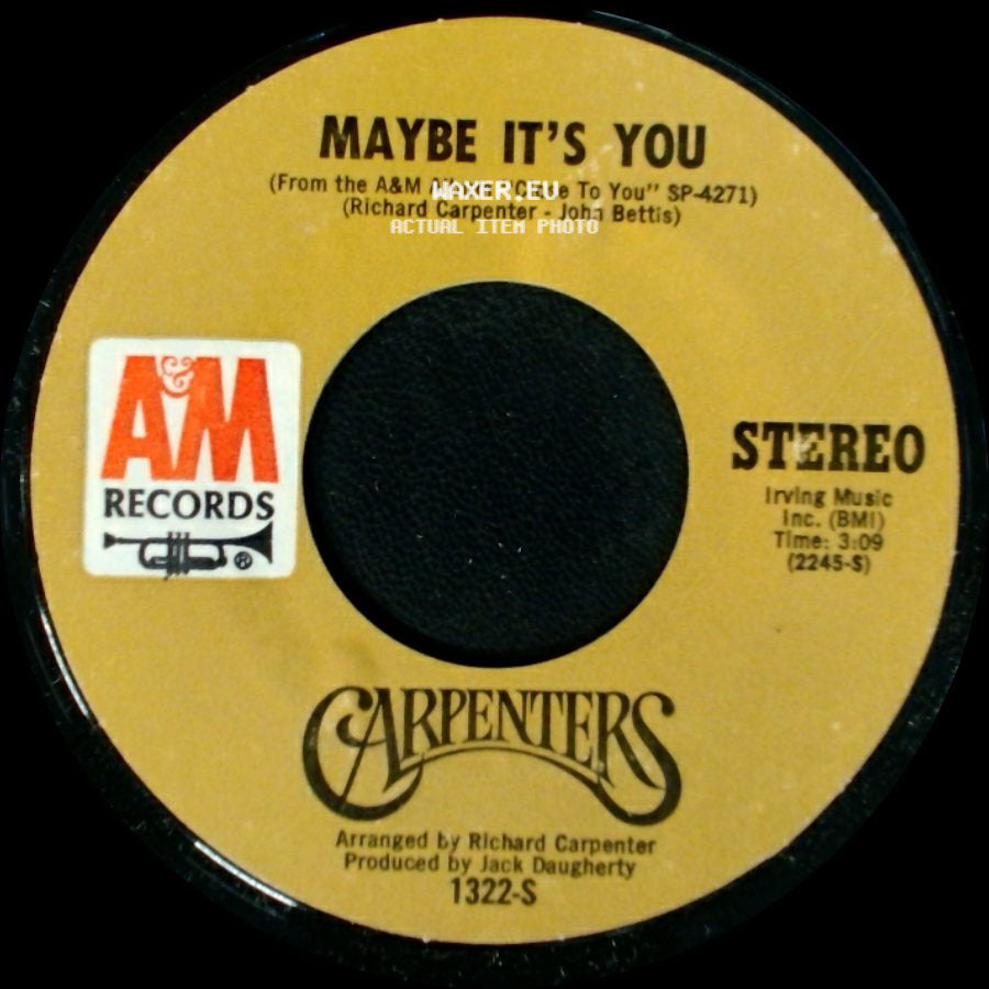 Carpenters - Hurting Each Other / Maybe It's You side B