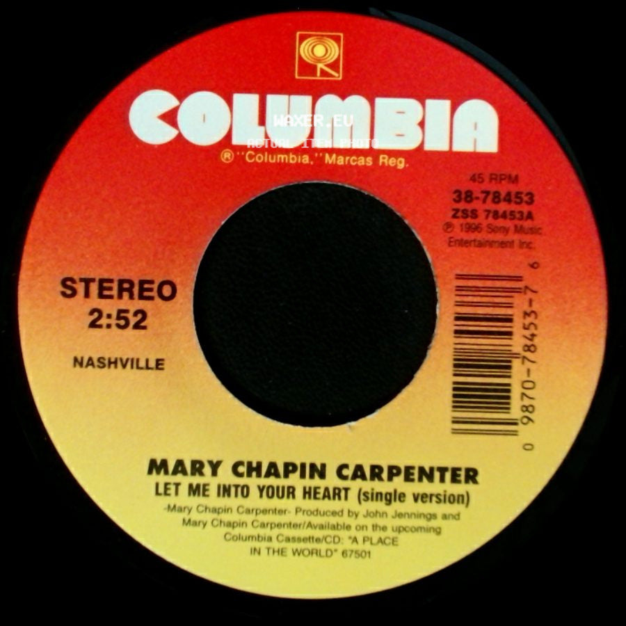 Mary Chapin Carpenter - Let Me Into Your Heart (Single Version) / Downtown side A