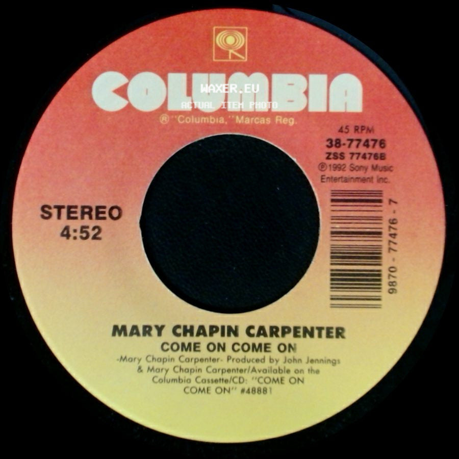 Mary Chapin Carpenter - I Take My Chances / Come On Come On side B