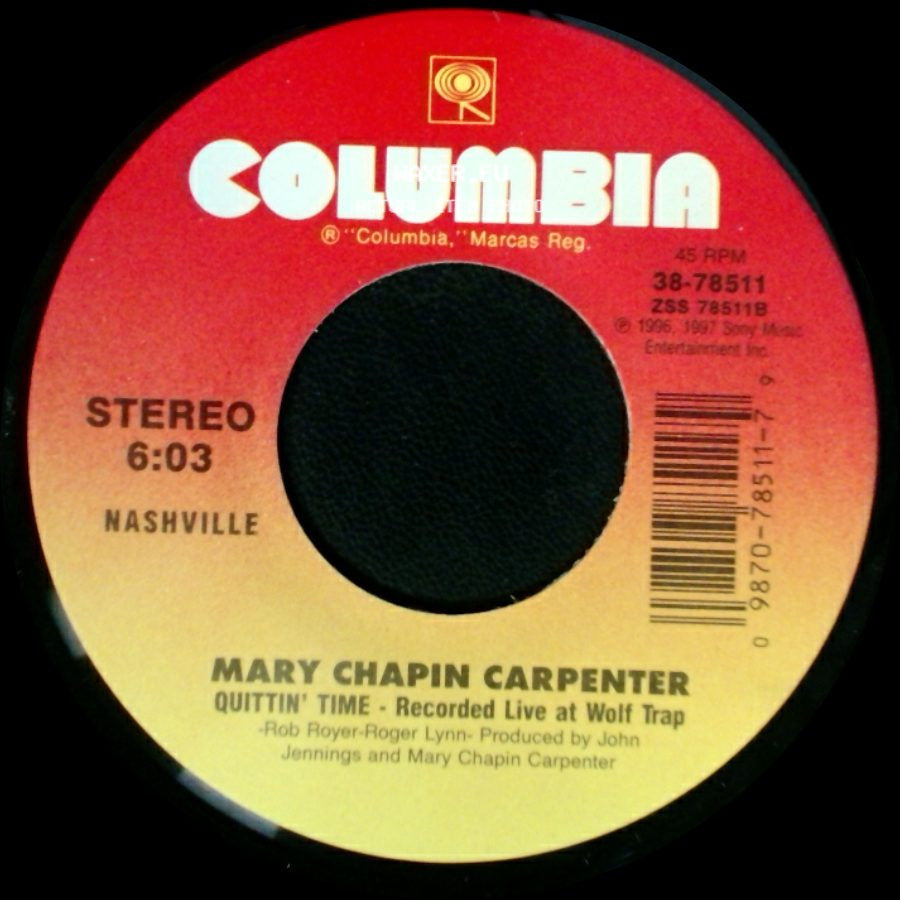 Mary Chapin Carpenter - I Want To Be Your Girlfriend / Quittin' Time - Recorded Live At Wolf Trap side B