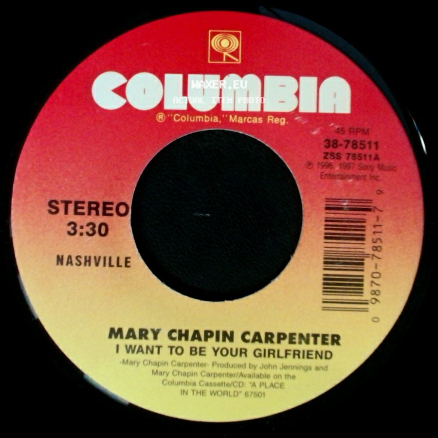 Mary Chapin Carpenter - I Want To Be Your Girlfriend / Quittin' Time - Recorded Live At Wolf Trap side A