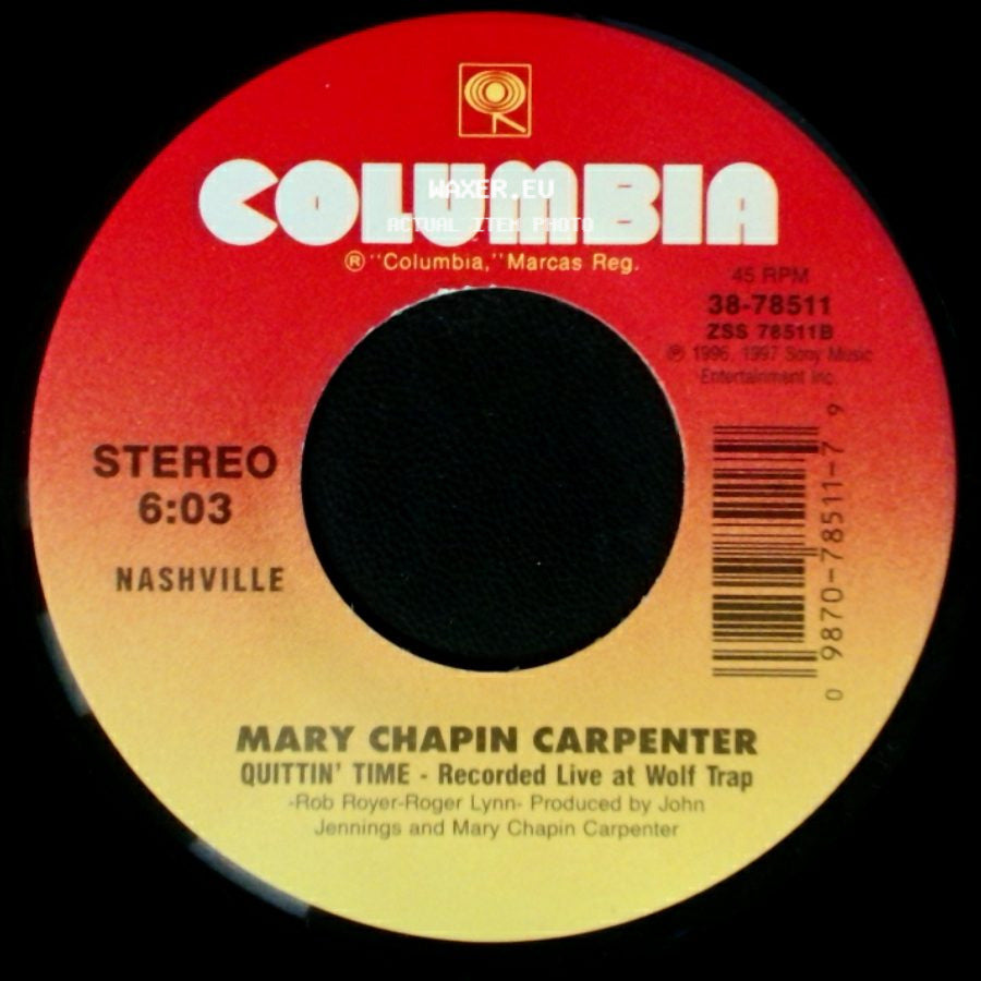 Mary Chapin Carpenter - I Want To Be Your Girlfriend / Quittin' Time - Recorded Live At Wolf Trap side B