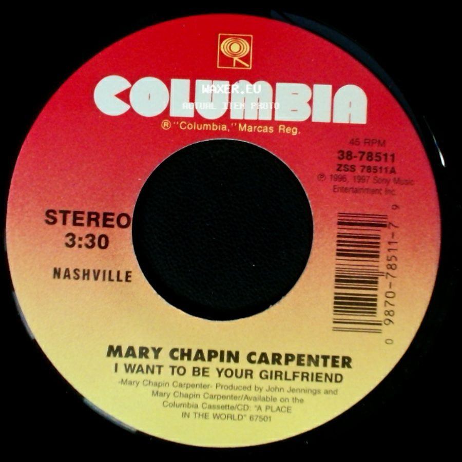 Mary Chapin Carpenter - I Want To Be Your Girlfriend / Quittin' Time - Recorded Live At Wolf Trap side A
